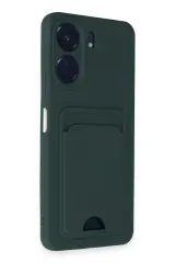 Newface Xiaomi Redmi 13C Kılıf Kelvin Kartvizitli Silikon - Koyu Yeşil