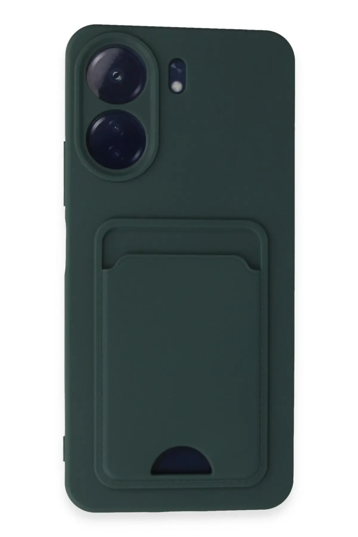 Newface Xiaomi Redmi 13C Kılıf Kelvin Kartvizitli Silikon - Koyu Yeşil