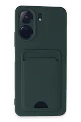 Newface Xiaomi Redmi 13C Kılıf Kelvin Kartvizitli Silikon - Koyu Yeşil