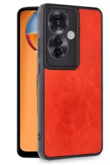 Newface Oppo Reno 11F Kılıf Aras Deri Kapak - Kırmızı