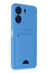 Newface Xiaomi Redmi 13C Kılıf Kelvin Kartvizitli Silikon - Mavi