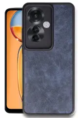 Newface Oppo Reno 11F Kılıf Aras Deri Kapak - Lacivert