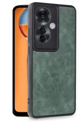 Newface Oppo Reno 11F Kılıf Aras Deri Kapak - Koyu Yeşil