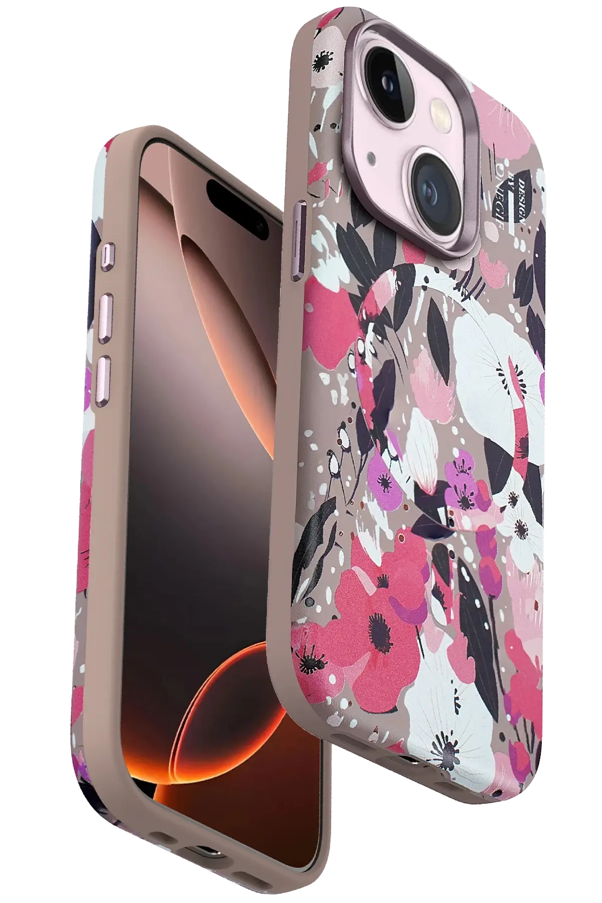 Onegif iPhone 14 Flower Series Magsafe Kapak - Pembe