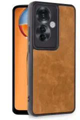 Newface Oppo Reno 11F Kılıf Aras Deri Kapak - Taba
