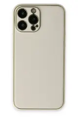Newface iPhone 13 Pro Kılıf Coco Deri Silikon Kapak - Beyaz