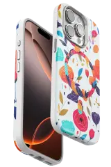 Onegif iPhone 14 Pro Flower Series Magsafe Kapak - Beyaz