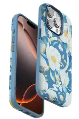 Onegif iPhone 14 Pro Flower Series Magsafe Kapak - Mavi