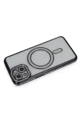 Newface iPhone 13 Kılıf Joke Simli Magneticsafe Kılıf - Siyah