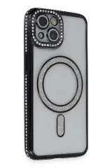 Newface iPhone 13 Kılıf Joke Simli Magneticsafe Kılıf - Siyah