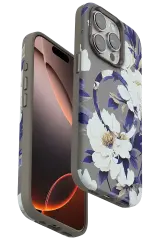 Onegif iPhone 14 Pro Flower Series Magsafe Kapak - Gri