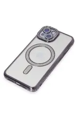 Newface iPhone 13 Kılıf Joke Simli Magneticsafe Kılıf - Derin Mor