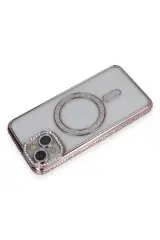 Newface iPhone 13 Kılıf Joke Simli Magneticsafe Kılıf - Pembe