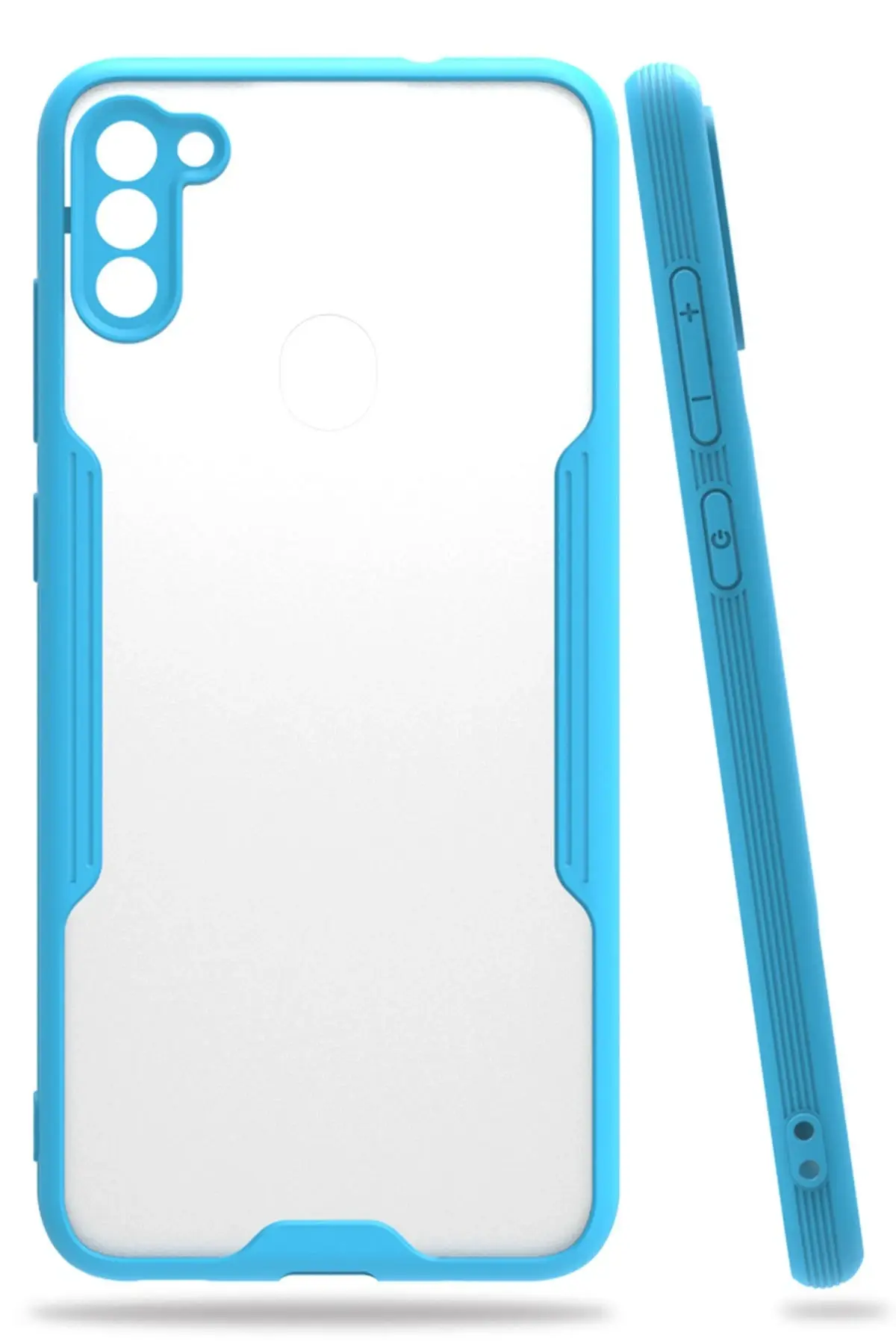 Newface Samsung Galaxy A11 Kılıf Platin Silikon - Mavi