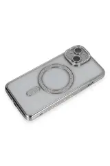 Newface iPhone 13 Kılıf Joke Simli Magneticsafe Kılıf - Gümüş