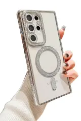 Newface Samsung Galaxy S24 Ultra Kılıf Joke Simli Magneticsafe Kılıf - Siyah