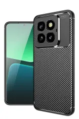 Newface Xiaomi Mi 14T Pro Kılıf Auto Focus Karbon Kapak - Siyah