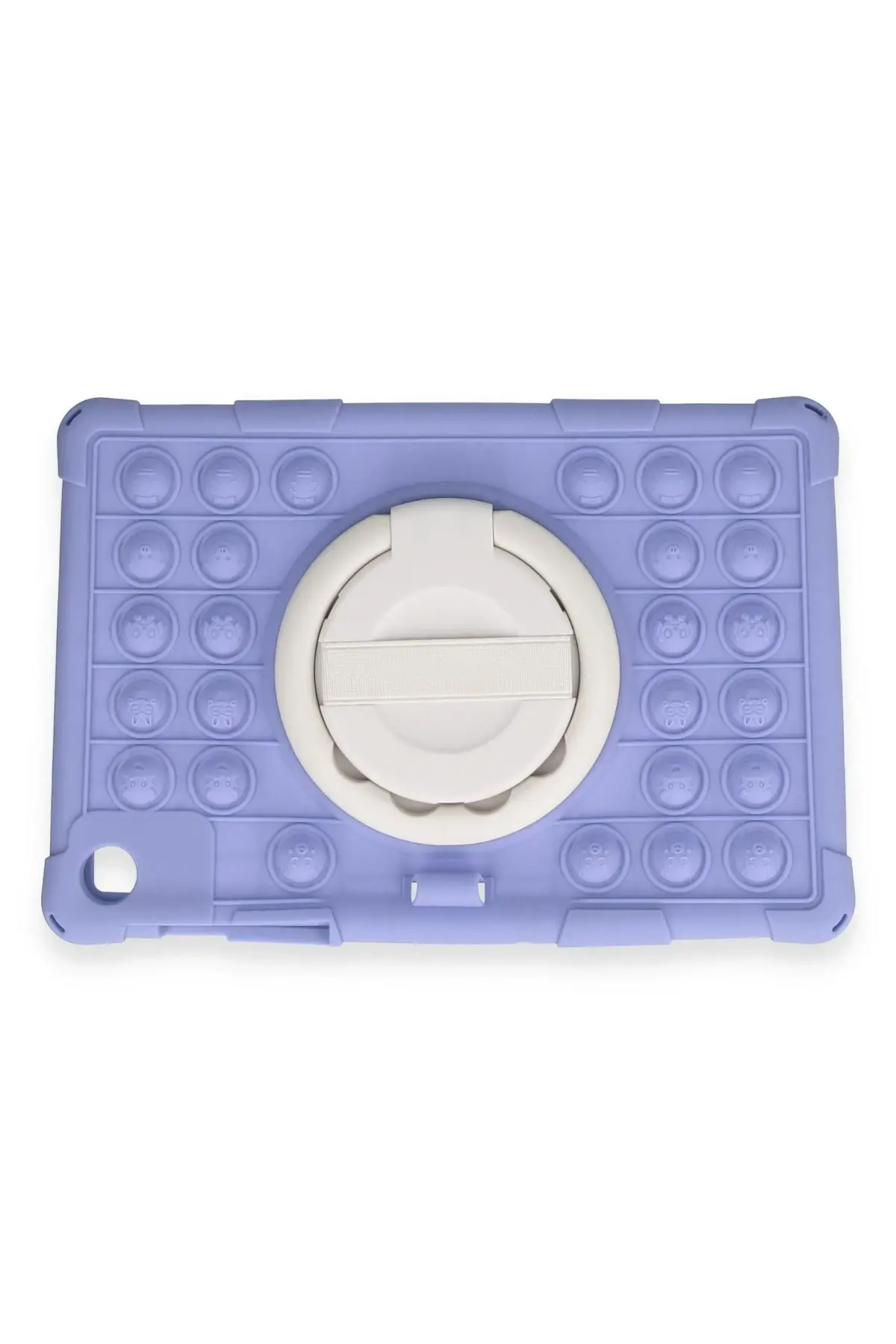 Newface Samsung Galaxy Tab A9 Plus Kılıf Patpat El Tutma Aparatlı Standlı Tablet Silikon - Lila