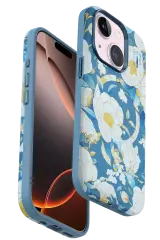 Onegif iPhone 15 Plus Flower Series Magsafe Kapak - Mavi
