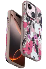Onegif iPhone 15 Plus Flower Series Magsafe Kapak - Pembe
