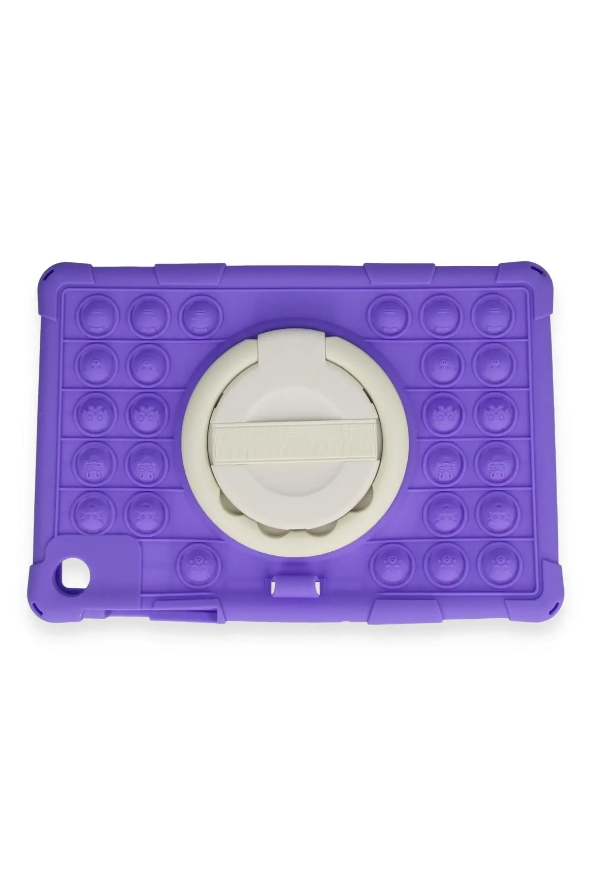 Newface Samsung Galaxy Tab A9 Plus Kılıf Patpat El Tutma Aparatlı Standlı Tablet Silikon - Mor