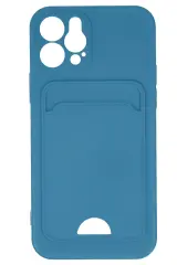 Newface iPhone 12 Kılıf Kelvin Kartvizitli Silikon - Mavi