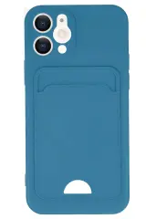 Newface iPhone 12 Kılıf Kelvin Kartvizitli Silikon - Mavi