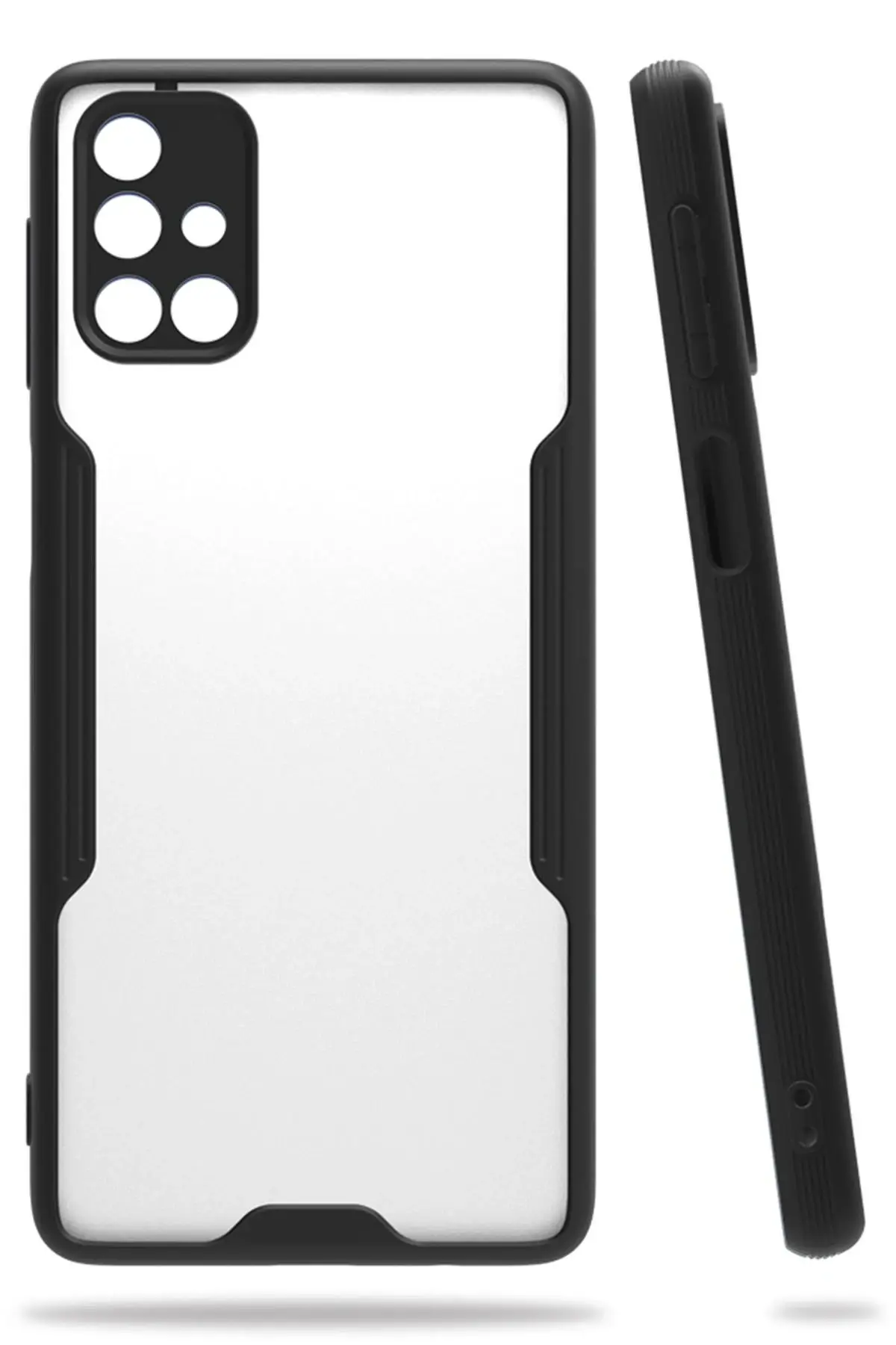 Newface Samsung Galaxy M31S Kılıf Platin Silikon - Siyah