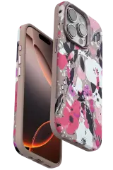 Onegif iPhone 15 Pro Max Flower Series Magsafe Kapak - Pembe
