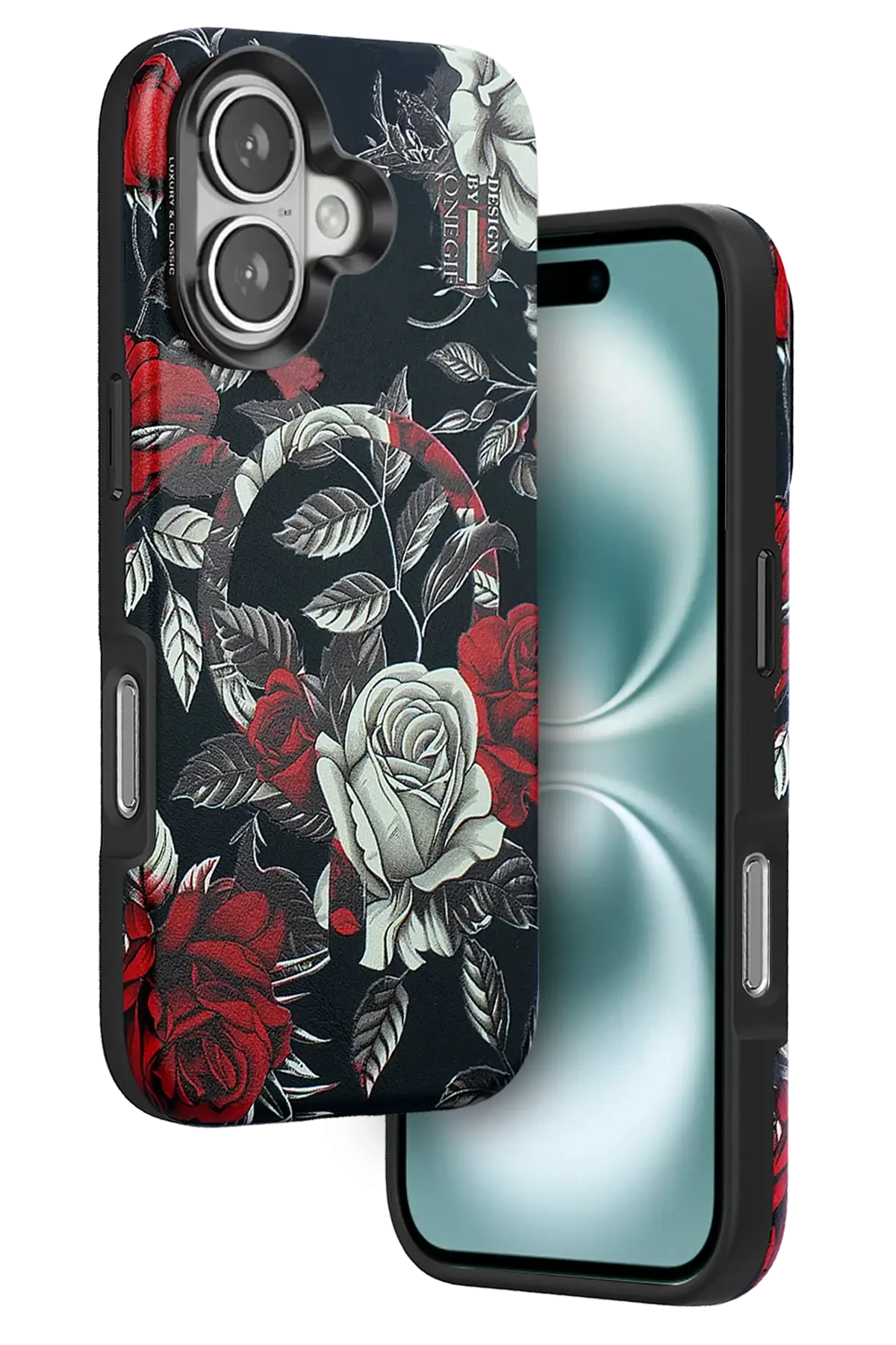 Onegif iPhone 16 Flower Series Magsafe Kapak - Siyah