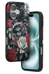 Onegif iPhone 16 Flower Series Magsafe Kapak - Siyah
