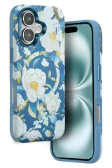 Onegif iPhone 16 Flower Series Magsafe Kapak - Mavi