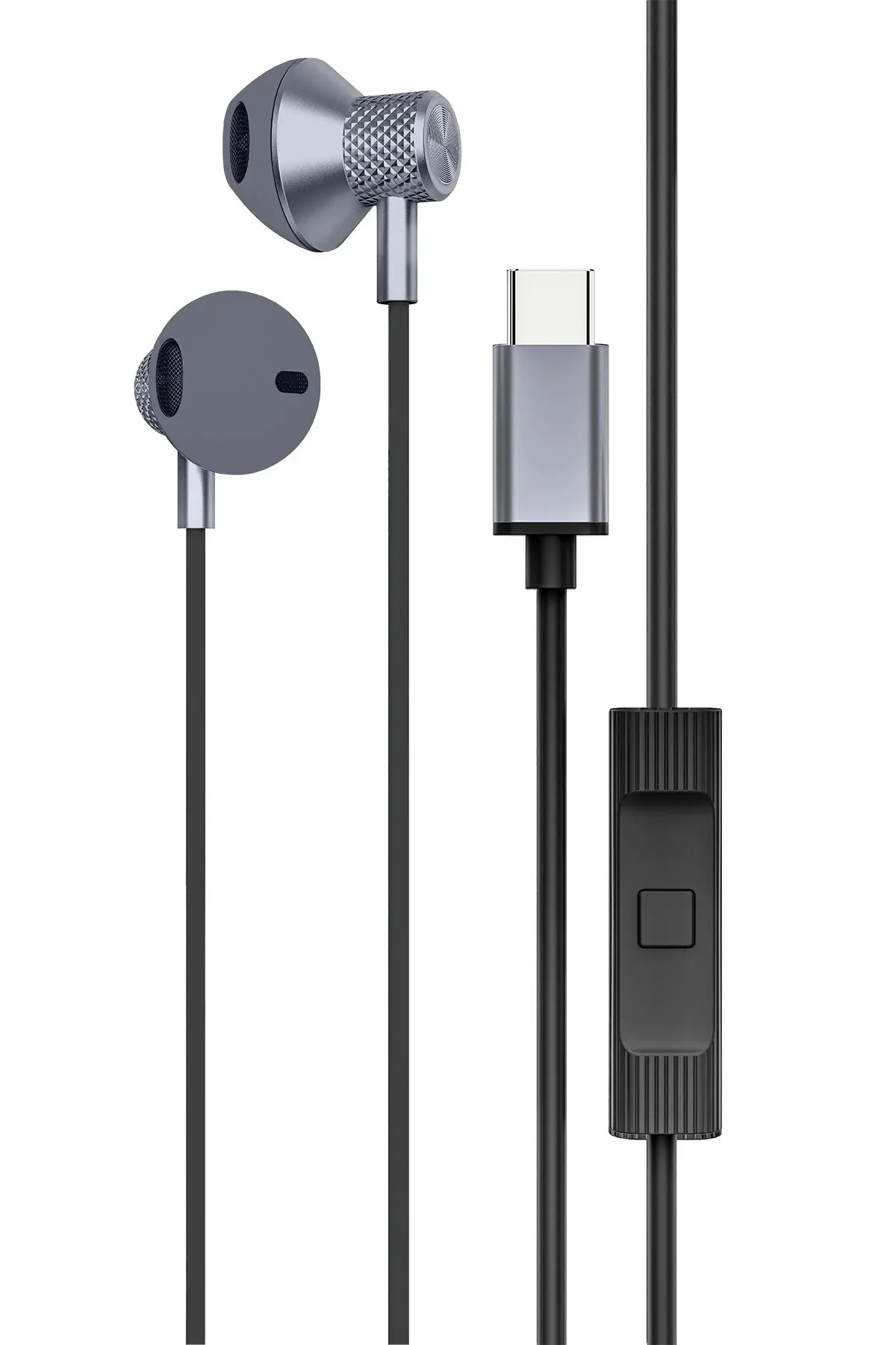 Newface LS-730 1.2M iPhone 15 Serisi ile Uyumlu Type-C Kablolu Kulaklık - Gri