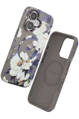 Onegif iPhone 16 Flower Series Magsafe Kapak - Gri