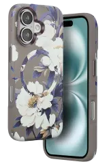 Onegif iPhone 16 Flower Series Magsafe Kapak - Gri