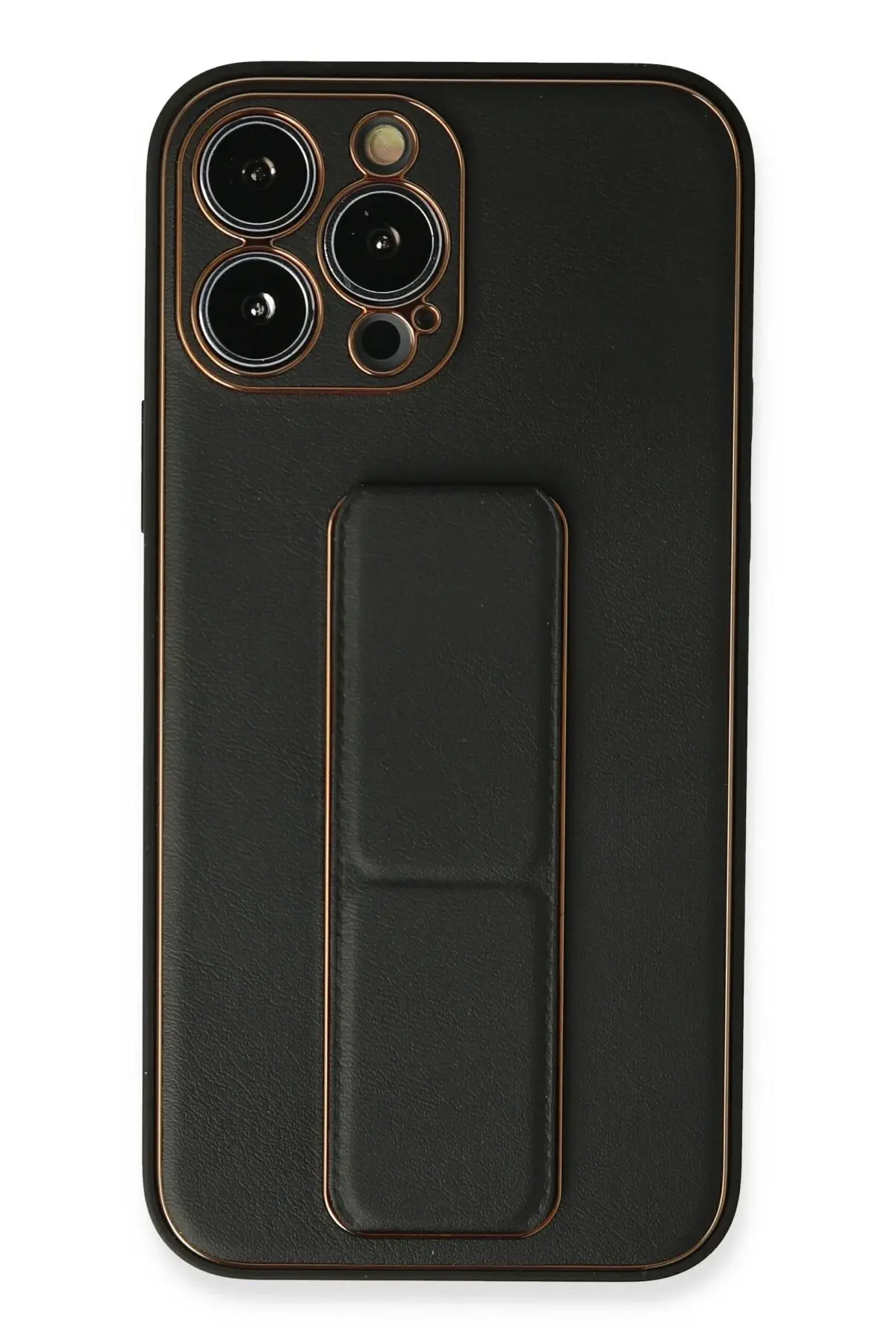 Newface iPhone 13 Pro Max Kılıf Coco Deri Standlı Kapak - Siyah