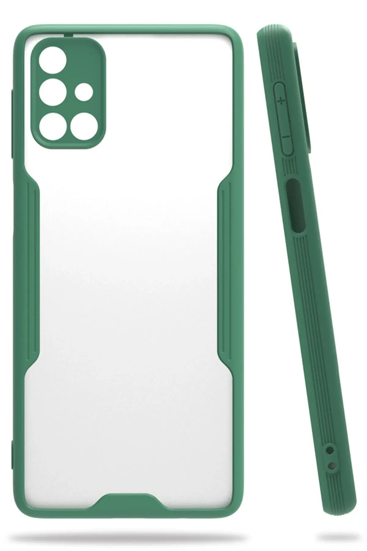 Newface Samsung Galaxy M31S Kılıf Platin Silikon - Yeşil