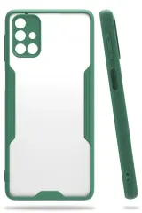 Newface Samsung Galaxy M31S Kılıf Platin Silikon - Yeşil