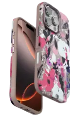 Onegif iPhone 16 Pro Flower Series Magsafe Kapak - Pembe