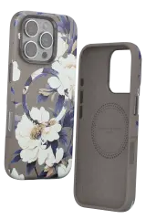 Onegif iPhone 16 Pro Flower Series Magsafe Kapak - Gri