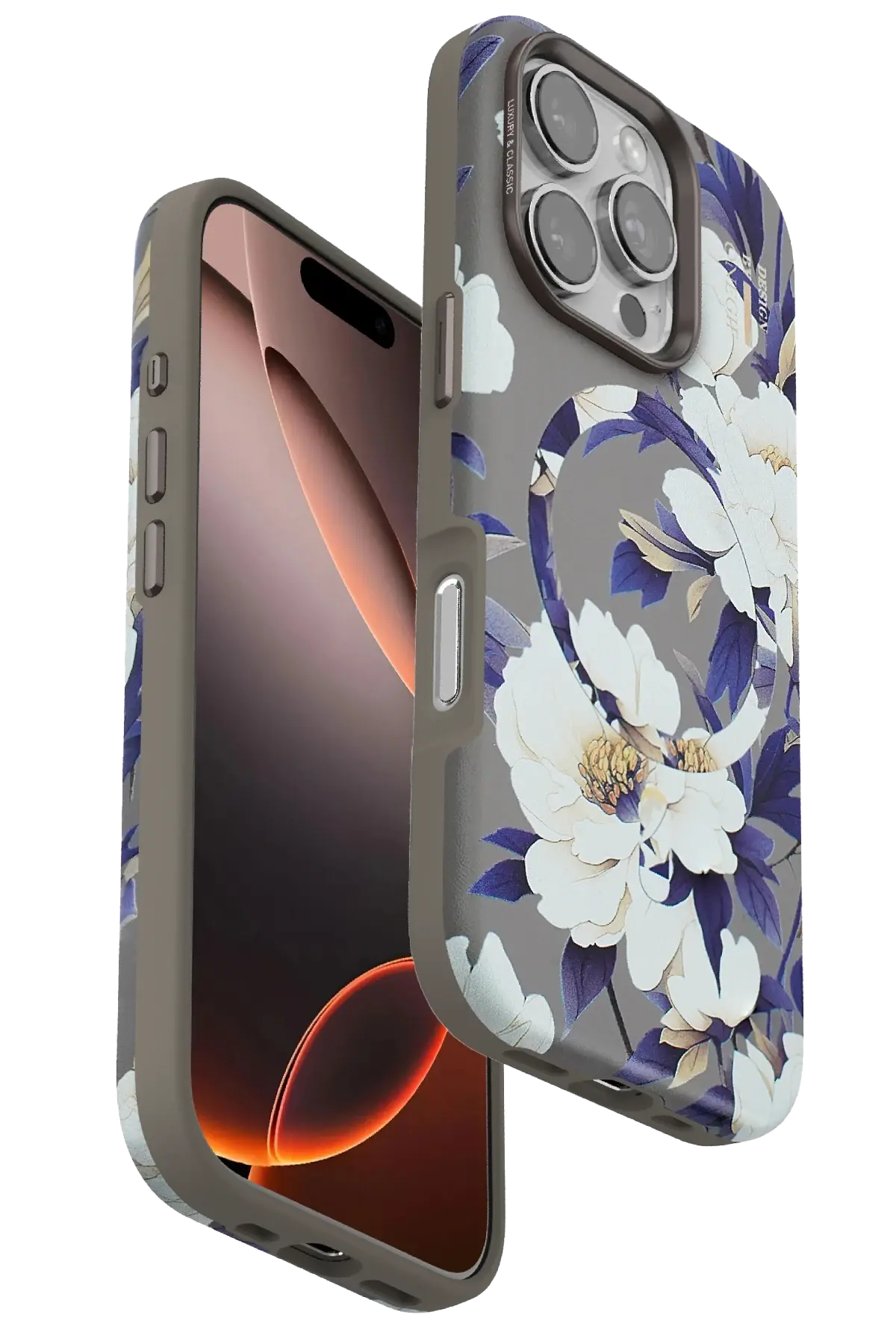 Onegif iPhone 16 Pro Flower Series Magsafe Kapak - Gri