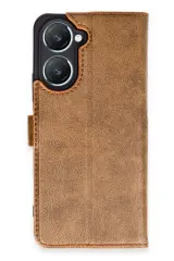 Newface Vivo Y18 Kılıf Trend S Plus Kapaklı Kılıf - Taba