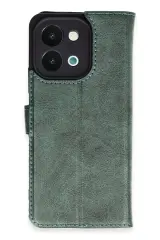 Newface Vivo Y28 Kılıf Trend S Plus Kapaklı Kılıf - Yeşil