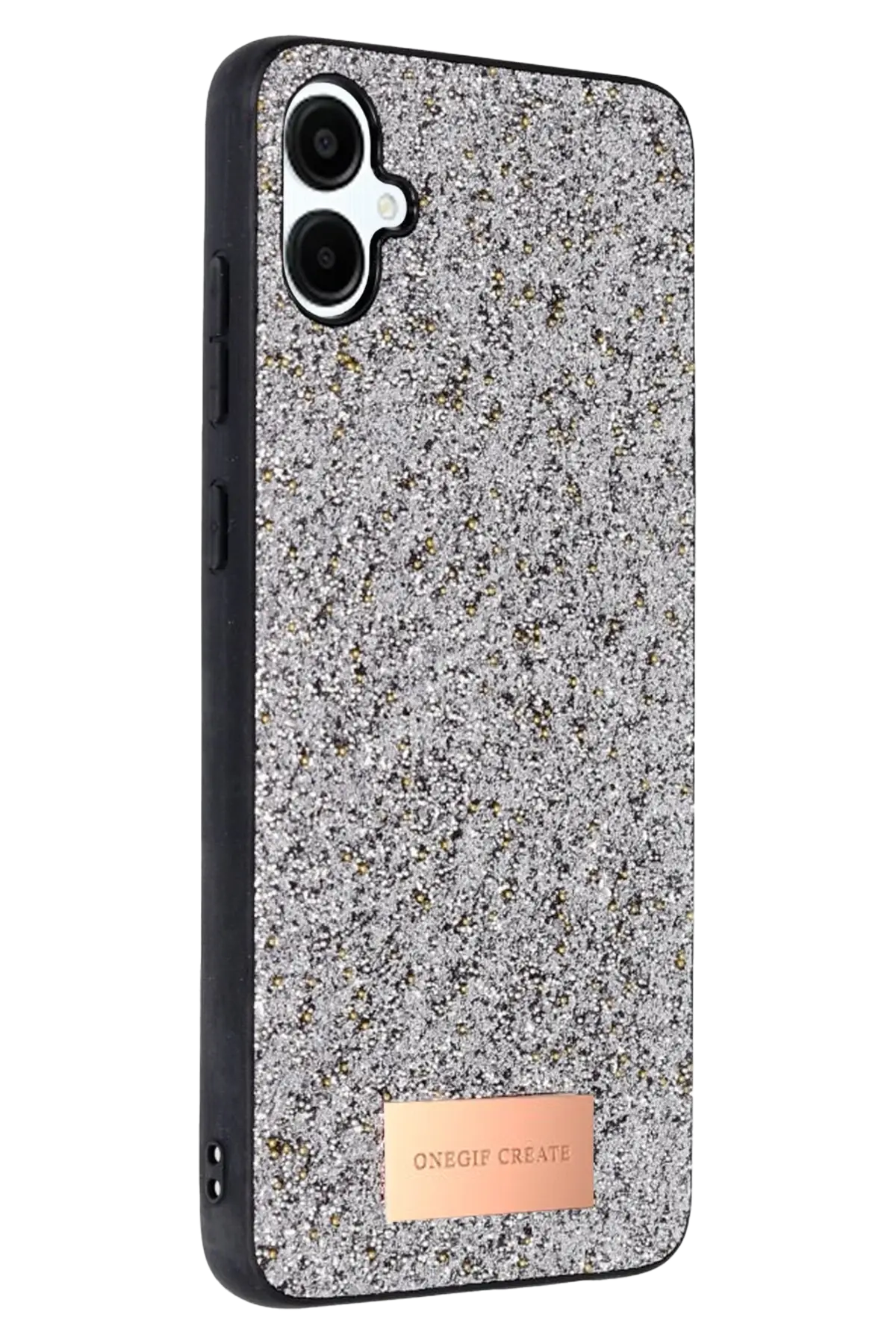 Onegif Samsung Galaxy A06 Bright Simli Kapak - Gümüş