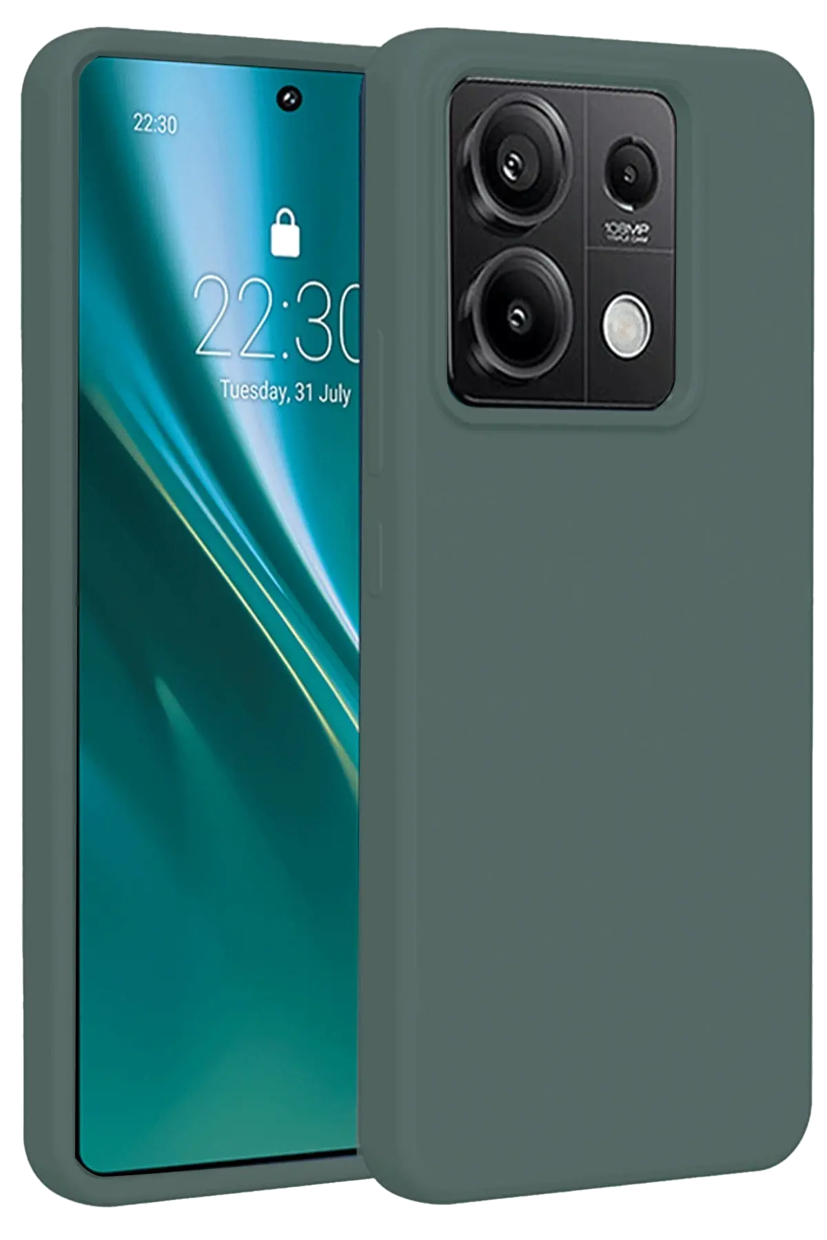 Newface Xiaomi Redmi Note 13 Pro 4G Kılıf First Silikon - Koyu Yeşil