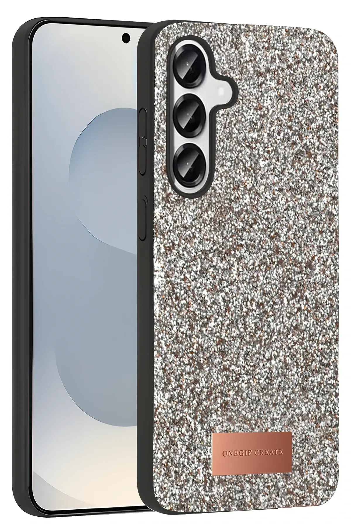 Onegif Samsung Galaxy S25 Bright Simli Kapak - Gold