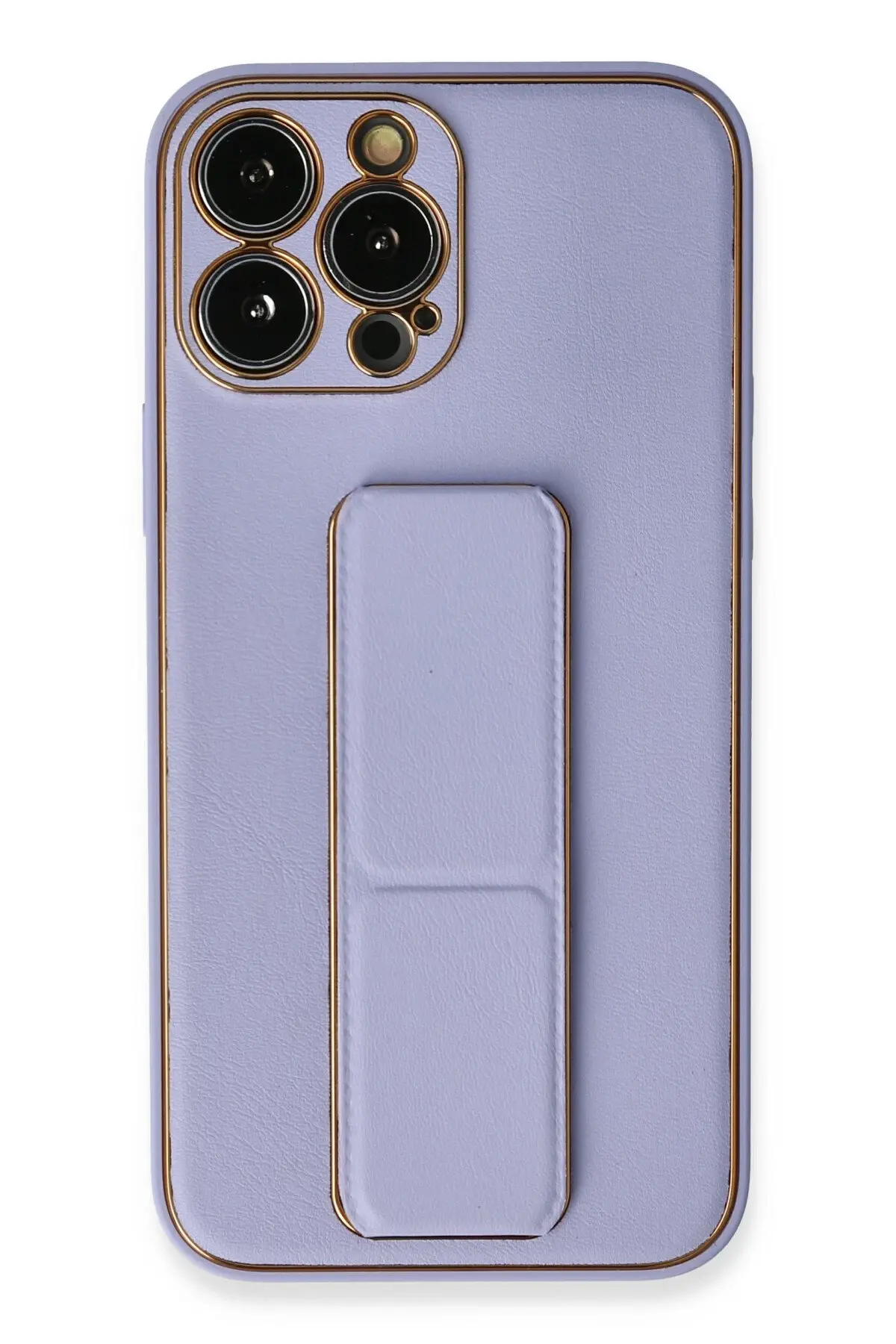 Newface iPhone 13 Pro Kılıf Coco Deri Standlı Kapak - Lila