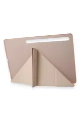 Newface Samsung Galaxy Tab A9 Plus Kılıf Kalemlikli Mars Tablet Kılıfı - Rose Gold