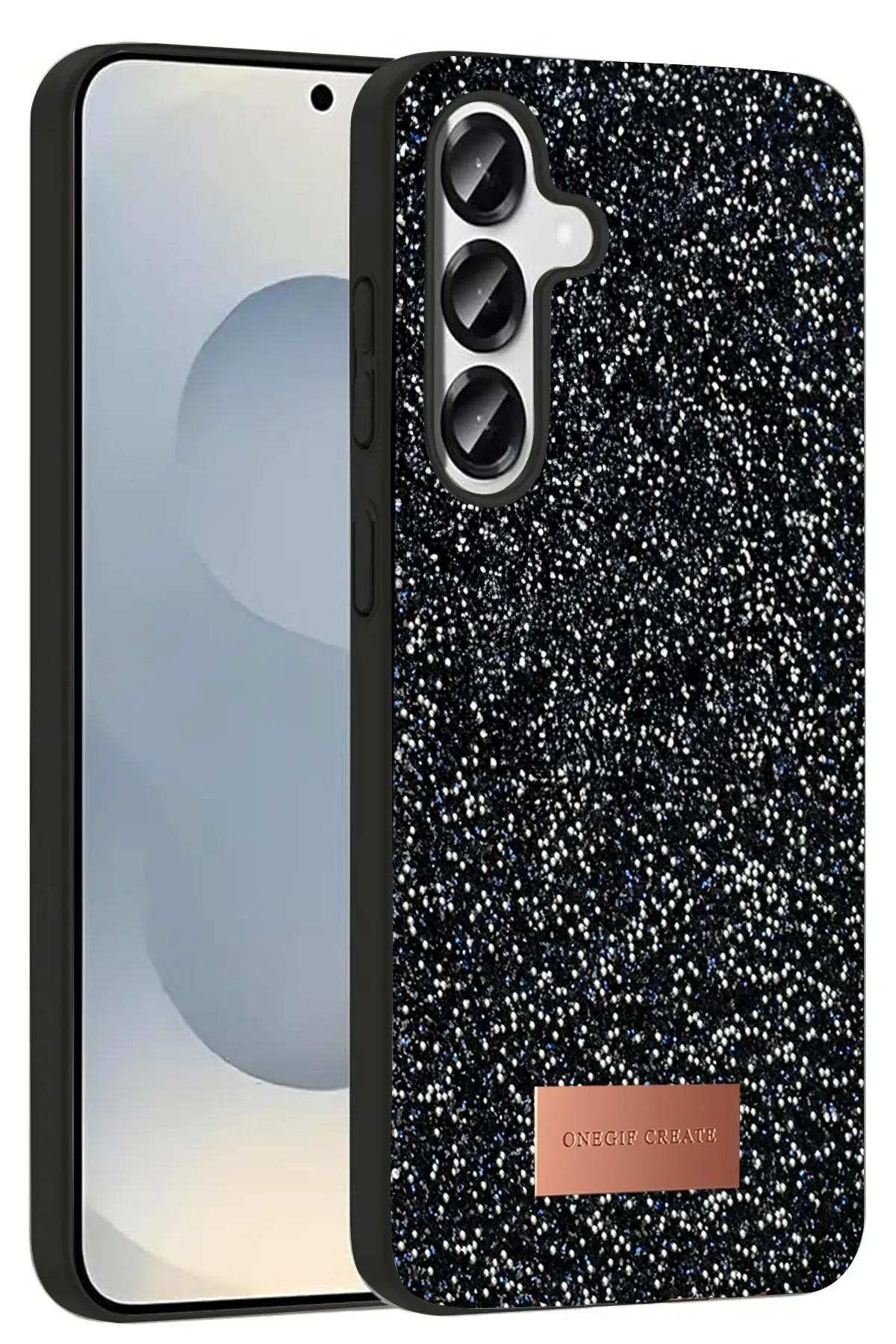 Onegif Samsung Galaxy S25 Plus Bright Simli Kapak - Siyah