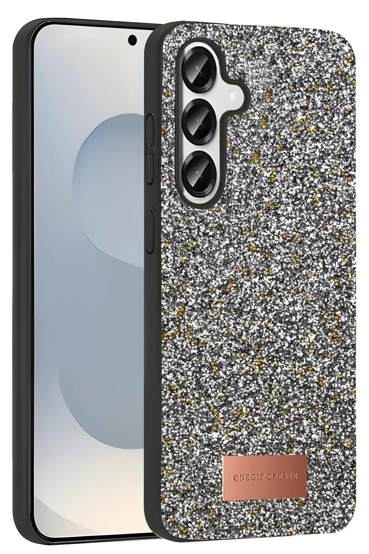 Onegif Samsung Galaxy S25 Plus Bright Simli Kapak - Gümüş